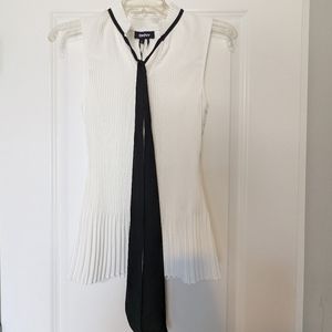 DKNY women's Tie Neck Peplum Blouse